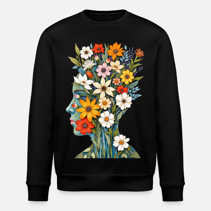 Art abstrait Fleurs - Sweat bio ROLLER Stanley/Stella Unisexe - noir