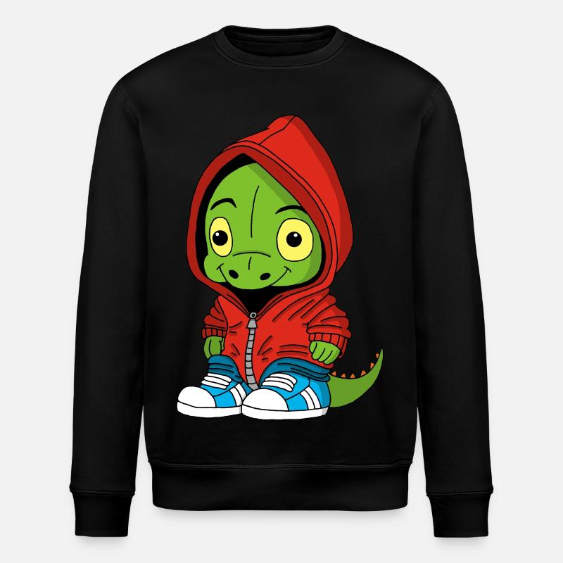 Niedlicher kleiner Dinosaurier - Stanley/Stella Unisex Bio-Sweatshirt ROLLER - Schwarz