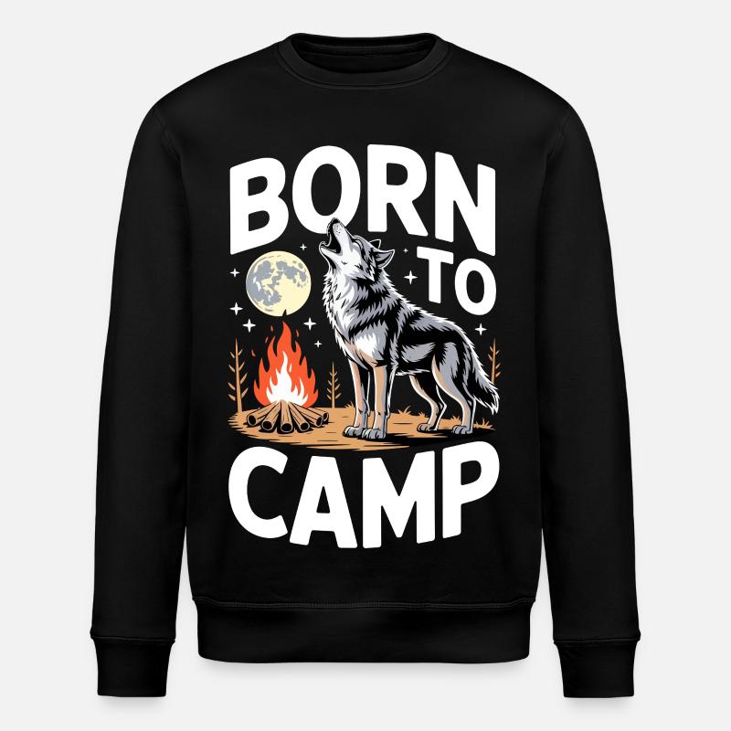 Geboren im Camp - Stanley/Stella Unisex Bio-Sweatshirt ROLLER - Schwarz