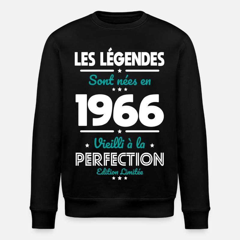 1966 – Legends – Perfekt gereift - Stanley/Stella Unisex Bio-Sweatshirt ROLLER - Schwarz