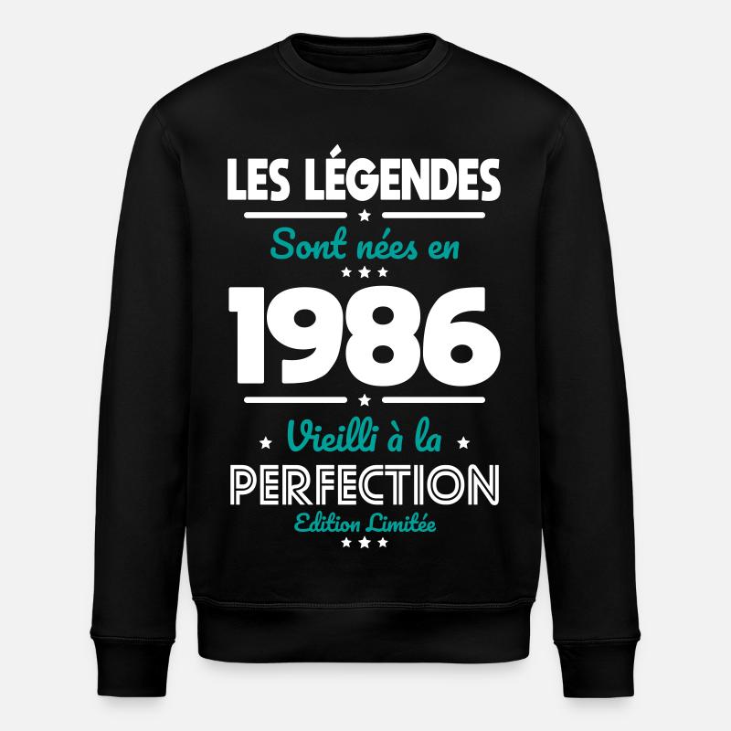 1986 – Legends – Perfekt gereift - Stanley/Stella Unisex Bio-Sweatshirt ROLLER - Schwarz