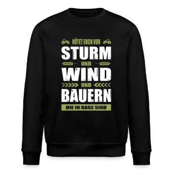 Bauernprotest Bauerndemo Bauer Landwirt Demo - Stanley/Stella Unisex Bio-Sweatshirt ROLLER - Schwarz - Vorne - Nik (191cm)