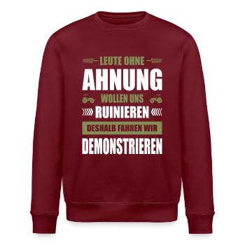 Landwirt Demonstration Bauerndemo Protest Demo - Stanley/Stella Unisex Bio-Sweatshirt ROLLER - Burgunderrot - Vorne - Nik (191cm)