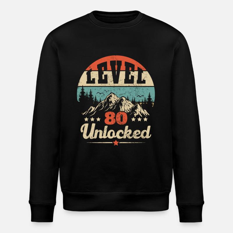 Level 80 unlocked - Stanley/Stella ROLLER Unisex Organic Sweatshirt - black