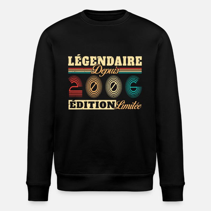 Légendaire Depuis 2006 - Sweat bio ROLLER Stanley/Stella Unisexe - noir