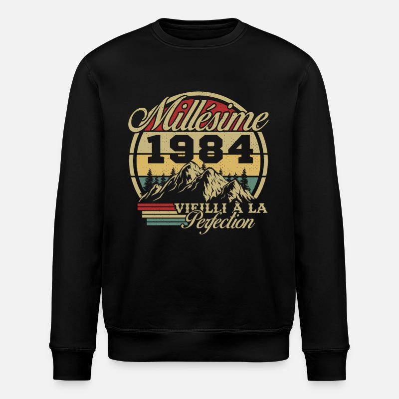 Millésime 1984 - Sweat bio ROLLER Stanley/Stella Unisexe - noir