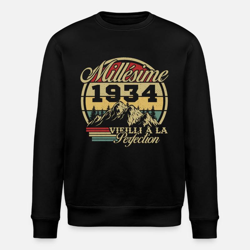 Millésime 1934 - Sweat bio ROLLER Stanley/Stella Unisexe - noir
