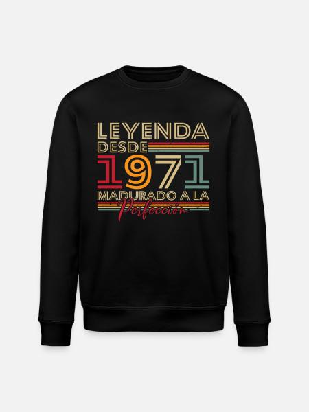 Legend since 1971 Birthday Gift - Stanley/Stella ROLLER Unisex Organic Sweatshirt - black