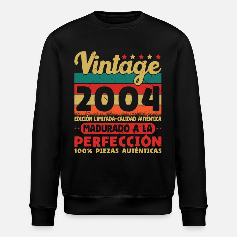 Cadeau d’anniversaire Vinatge 2004 - Sweat bio ROLLER Stanley/Stella Unisexe - noir
