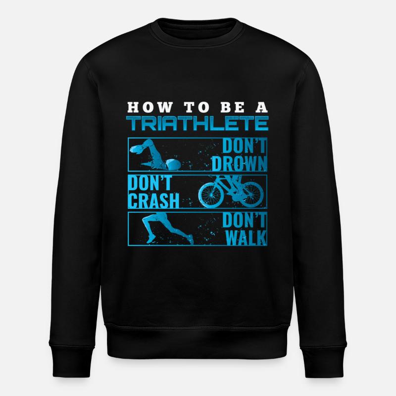 Triathlon Tshirt Geschenk Evolution Männer - Stanley/Stella Unisex Bio-Sweatshirt ROLLER - Schwarz