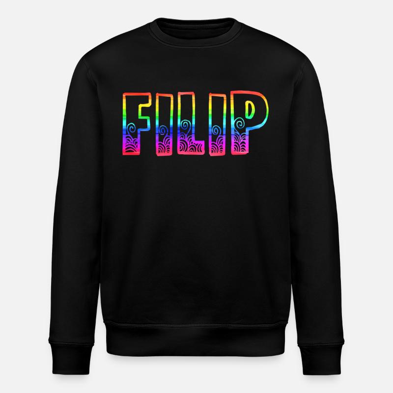 filip rs regenbogen - Stanley/Stella Unisex Bio-Sweatshirt ROLLER - Schwarz