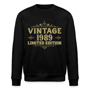 1989 Jahrgang Vintage Geburtstag Geschenk 1989 - Stanley/Stella Unisex Bio-Sweatshirt ROLLER - Schwarz - Vorne - Nik (191cm)