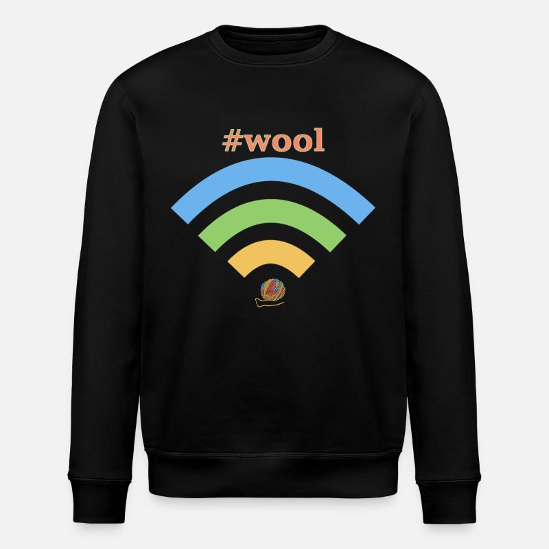 wifi wool - Stanley/Stella Unisex Bio-Sweatshirt ROLLER - Schwarz