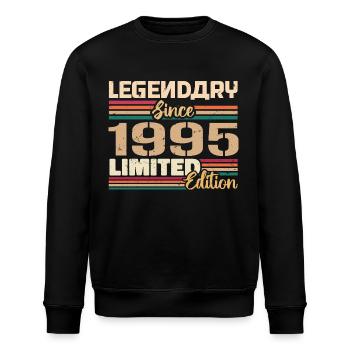 1995 Vintage 1995 Geburtstag geboren im Jahr 1995 - Stanley/Stella Unisex Bio-Sweatshirt ROLLER - Schwarz - Vorne - Nik (191cm)