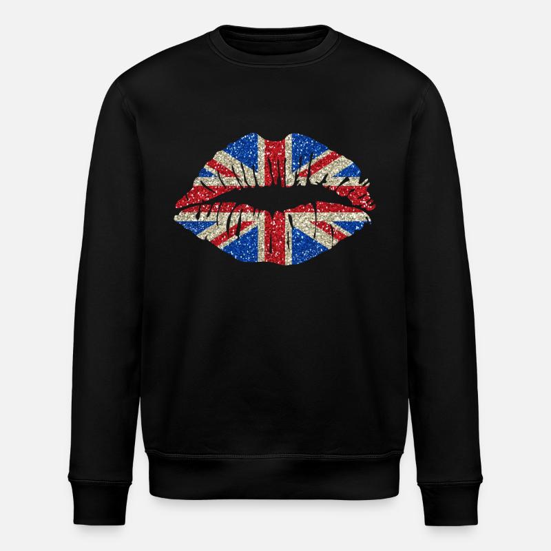 lèvres sexy: Angleterre Union Jack - Sweat bio ROLLER Stanley/Stella Unisexe - noir
