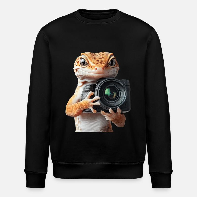 Leopardgecko - Stanley/Stella Unisex Bio-Sweatshirt ROLLER - Schwarz