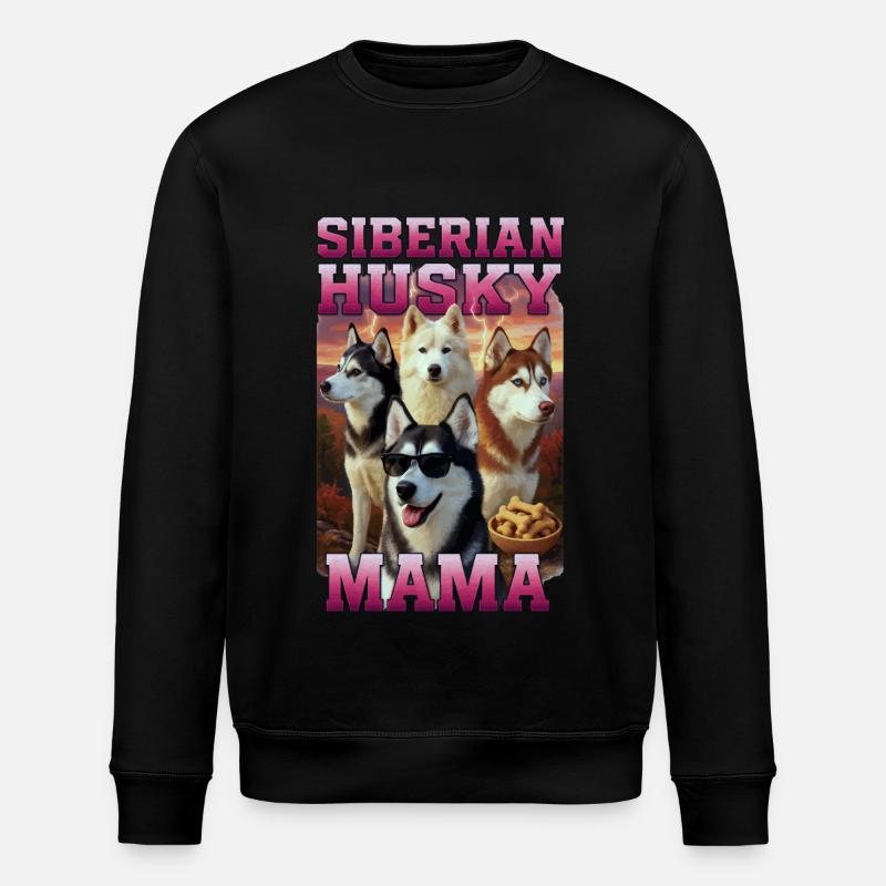 Sibirischer Husky - Stanley/Stella Unisex Bio-Sweatshirt ROLLER - Schwarz