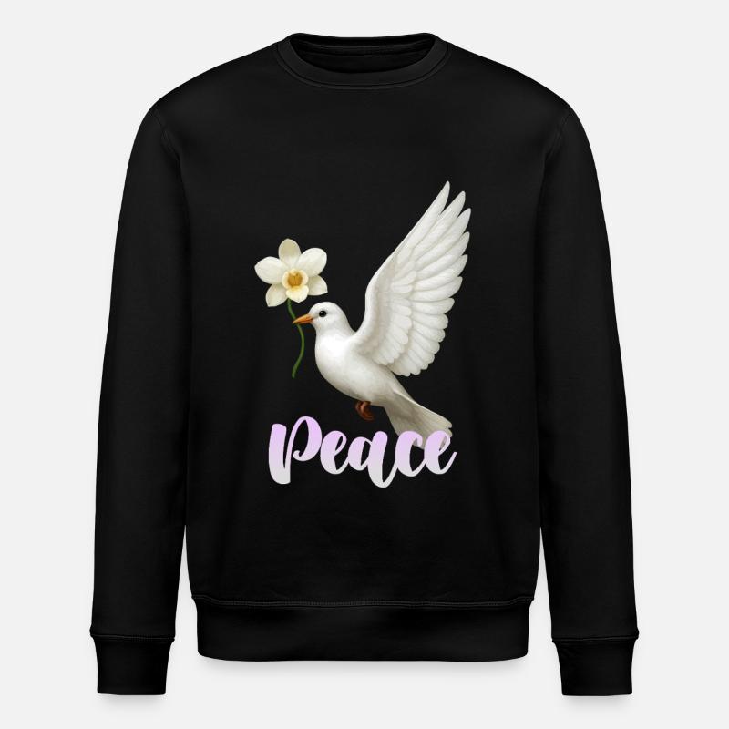 Weiße Taube - Stanley/Stella Unisex Bio-Sweatshirt ROLLER - Schwarz