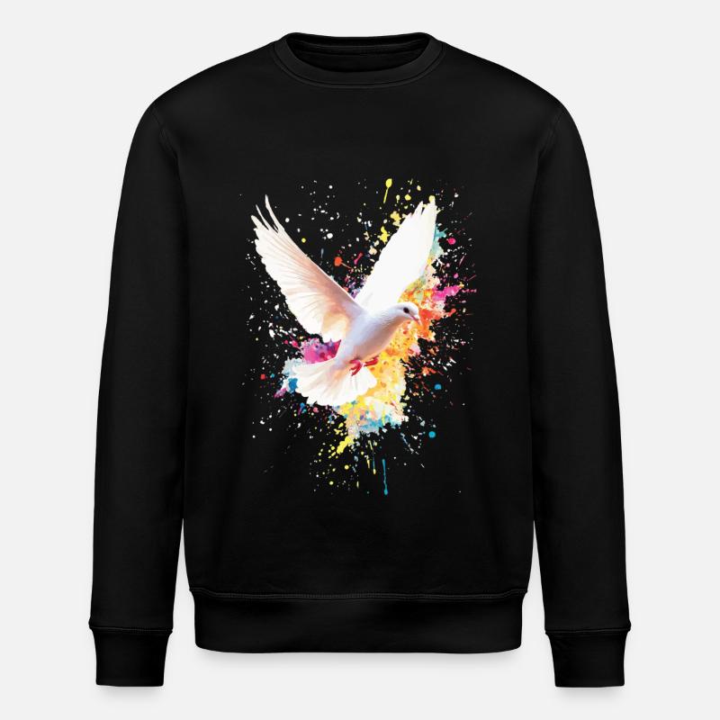 Weiße Taube - Stanley/Stella Unisex Bio-Sweatshirt ROLLER - Schwarz