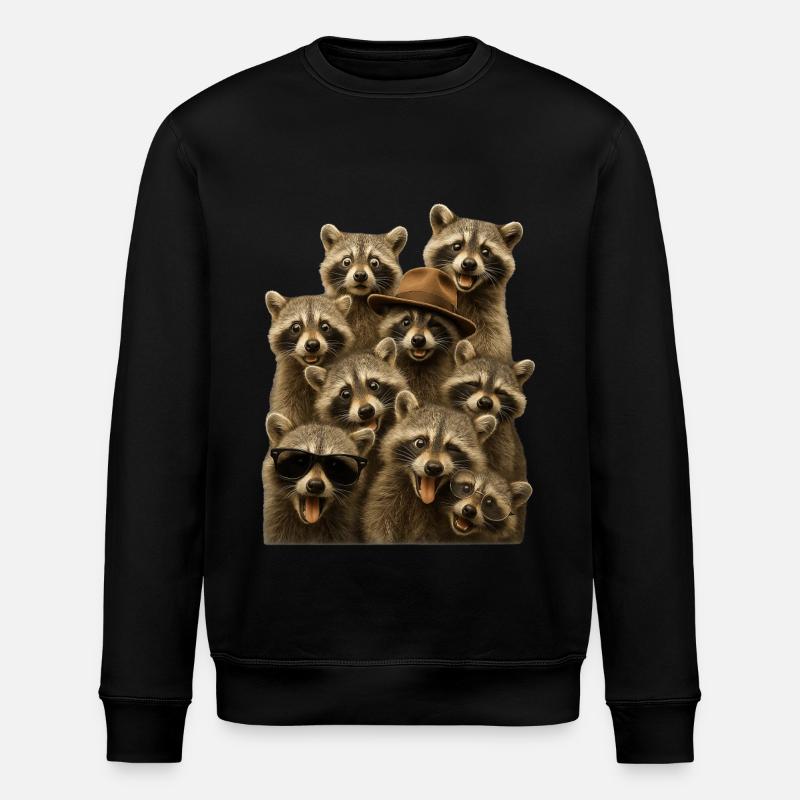 Waschbär - Stanley/Stella Unisex Bio-Sweatshirt ROLLER - Schwarz