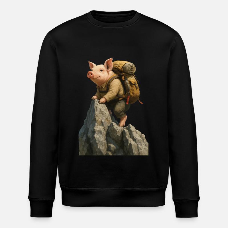 Randonnée avec cochon - Sweat bio ROLLER Stanley/Stella Unisexe - noir