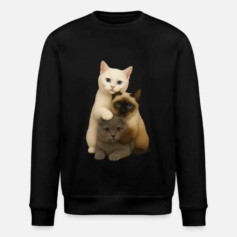 British Shorthair Siamois Fold - Sweat bio ROLLER Stanley/Stella Unisexe - noir