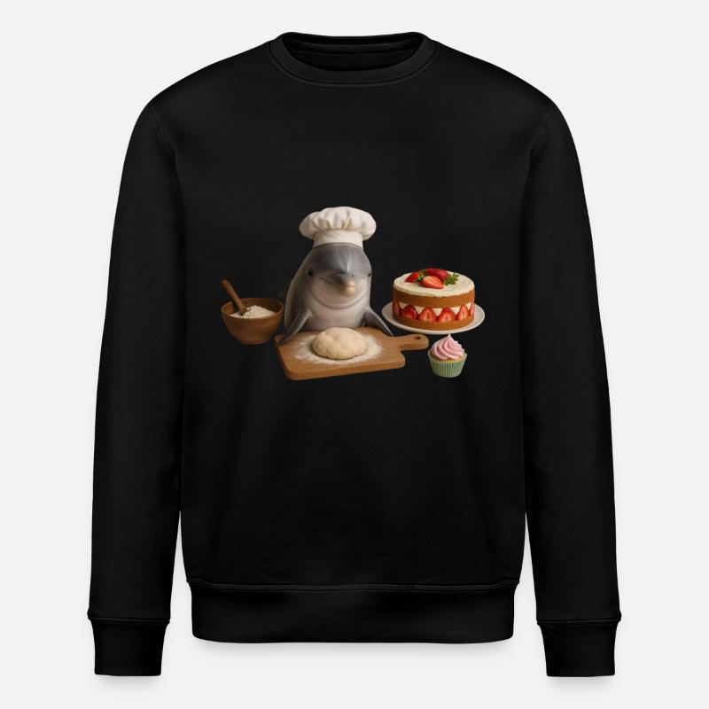 Delfin Backen Kuchen Brot - Stanley/Stella Unisex Bio-Sweatshirt ROLLER - Schwarz
