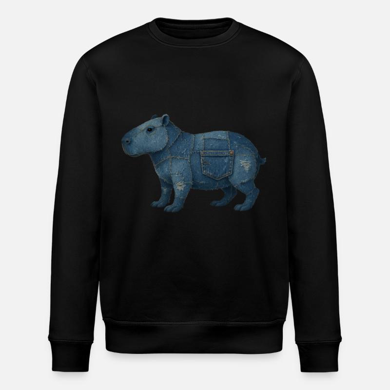 Capybara Denim - Stanley/Stella ROLLER Unisex Organic Sweatshirt - black