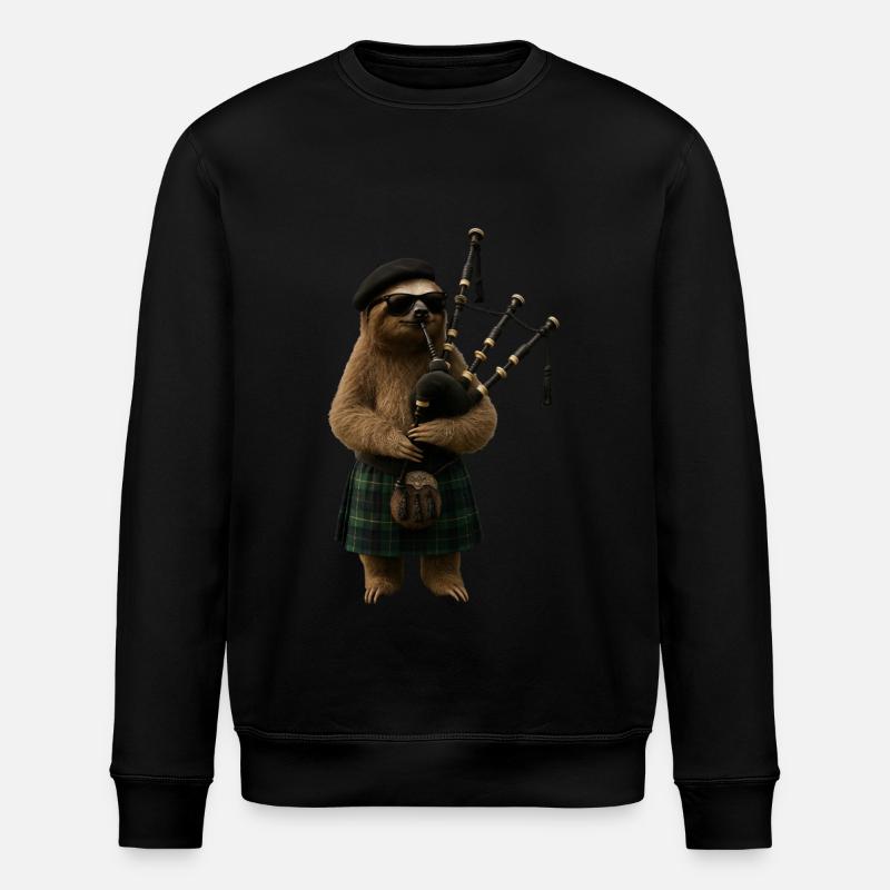 Faultier Dudelsack - Stanley/Stella Unisex Bio-Sweatshirt ROLLER - Schwarz