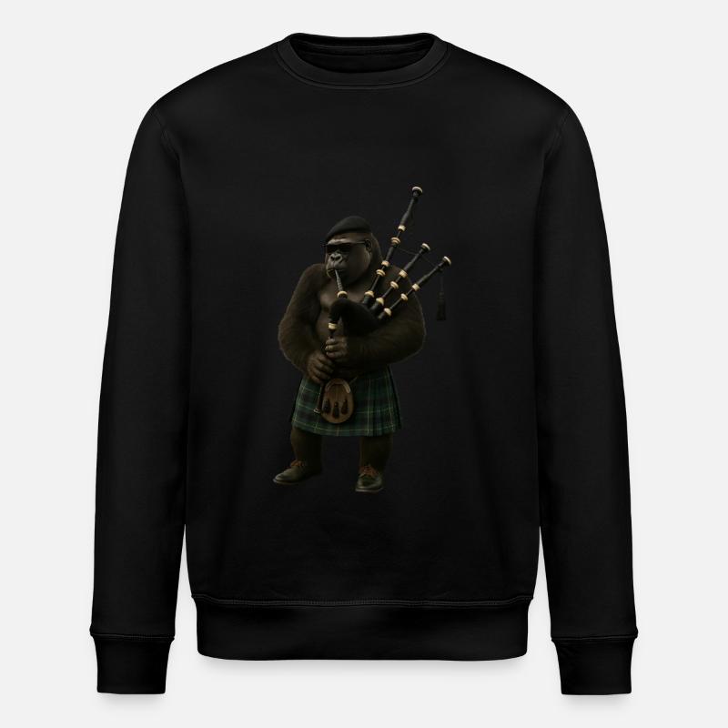 Gorilla Dudelsack - Stanley/Stella Unisex Bio-Sweatshirt ROLLER - Schwarz