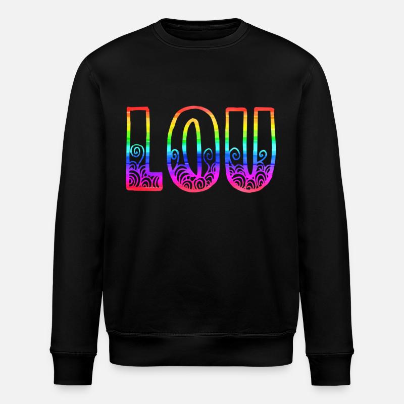 lou rs regenbogen - Stanley/Stella Unisex Bio-Sweatshirt ROLLER - Schwarz
