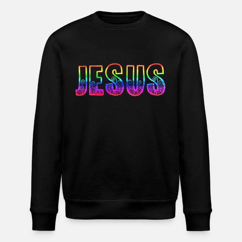 jesus rs regenbogen - Stanley/Stella Unisex Bio-Sweatshirt ROLLER - Schwarz
