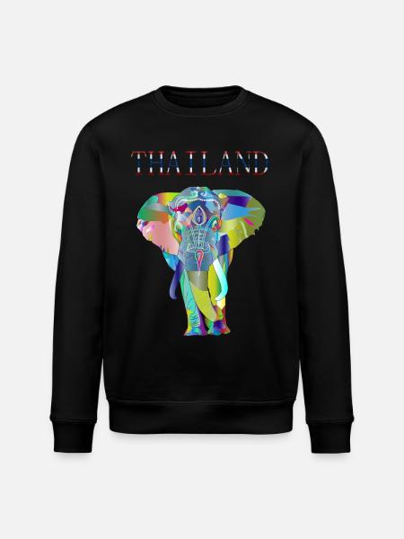 THAILAND ELEPHANT GIFT IDEA - Stanley/Stella ROLLER Unisex Organic Sweatshirt - black
