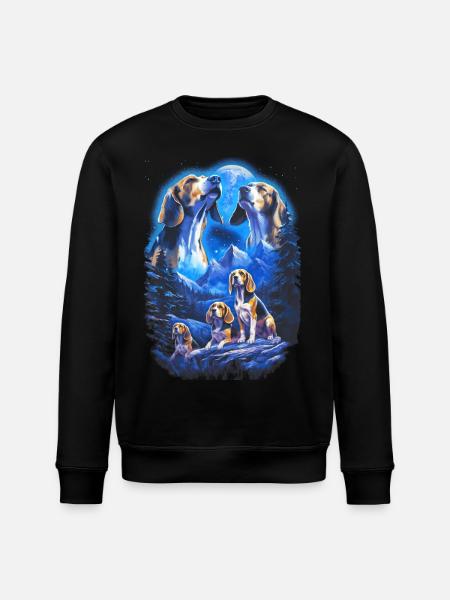 Blaue Berge Beagle Mond - Stanley/Stella Unisex Bio-Sweatshirt ROLLER - Schwarz
