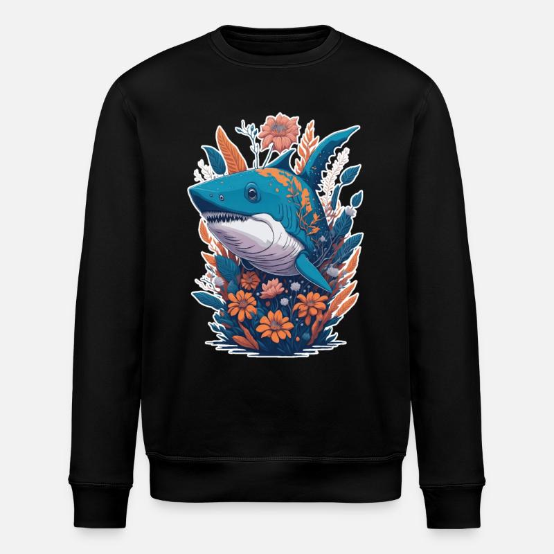 Fleurs de requin - Sweat bio ROLLER Stanley/Stella Unisexe - noir