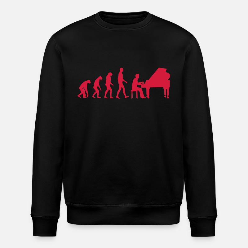 piano evolution - Stanley/Stella ROLLER Unisex Organic Sweatshirt - black