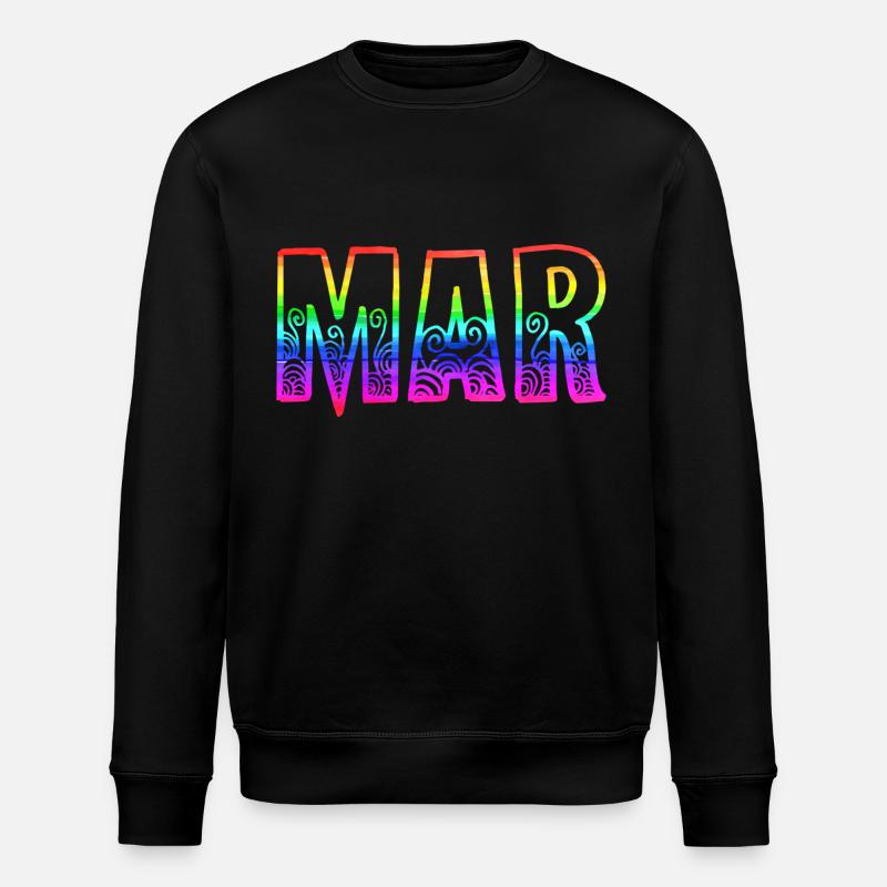 mar rs regenbogen - Stanley/Stella Unisex Bio-Sweatshirt ROLLER - Schwarz