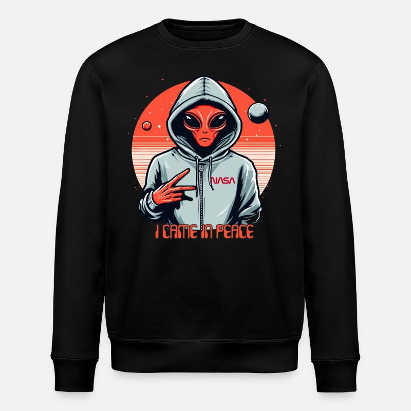 ALIEN CAME IN PEACE - Stanley/Stella ROLLER Unisex Organic Sweatshirt - black