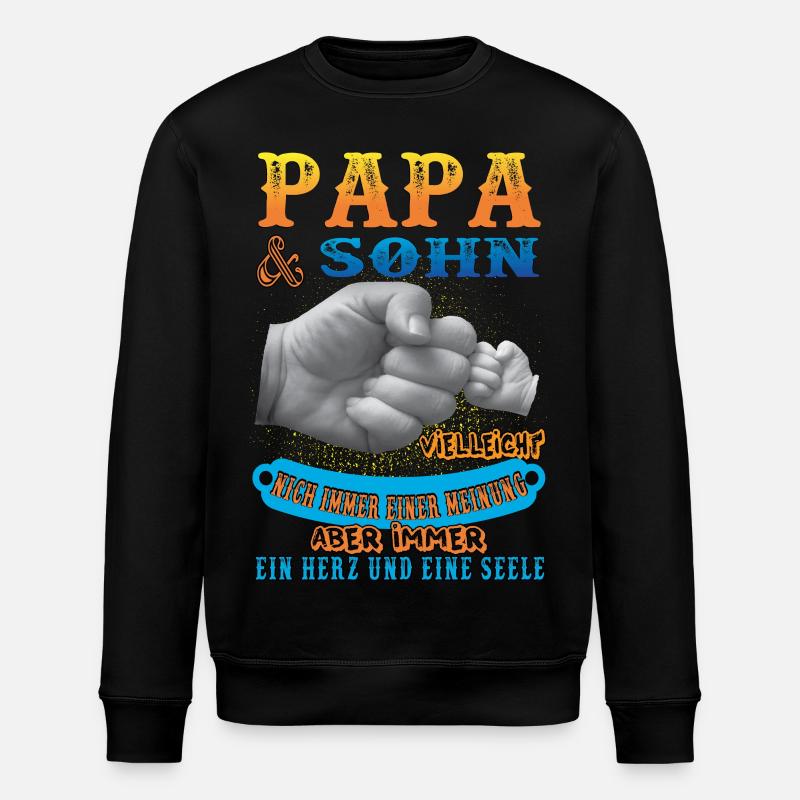 papa und sohn - Stanley/Stella Unisex Bio-Sweatshirt ROLLER - Schwarz