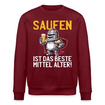 Saufen Ist das beste Mittelalter Spruch Ritter - Stanley/Stella Unisex Bio-Sweatshirt ROLLER - Burgunderrot - Vorne - Nik (191cm)