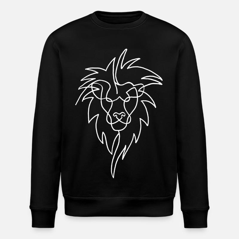 Sketch of the white lion - Stanley/Stella ROLLER Unisex Organic Sweatshirt - black