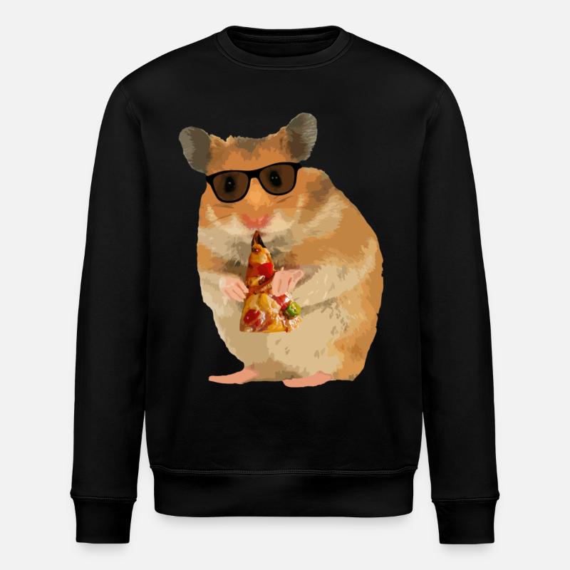 Hamster Pizza Sonnenbrille - Stanley/Stella Unisex Bio-Sweatshirt ROLLER - Schwarz