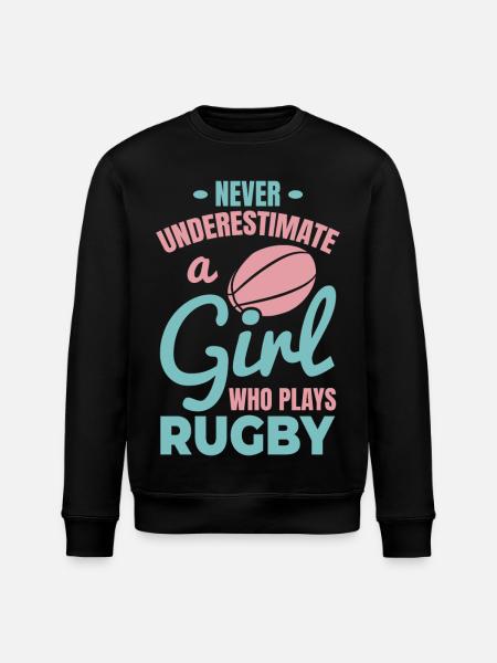 Rugby Player Girls - Stanley/Stella ROLLER Unisex Organic Sweatshirt - black