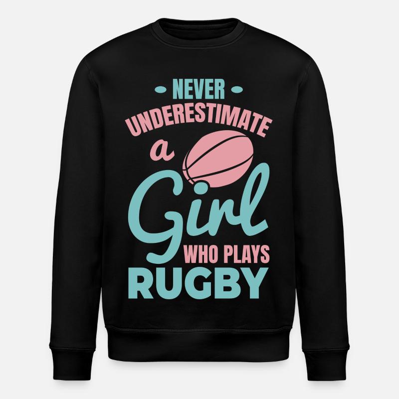 Rugby Spieler Mädchen - Stanley/Stella Unisex Bio-Sweatshirt ROLLER - Schwarz