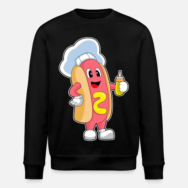 Moutarde Hot Dog Cook - Sweat bio ROLLER Stanley/Stella Unisexe - noir