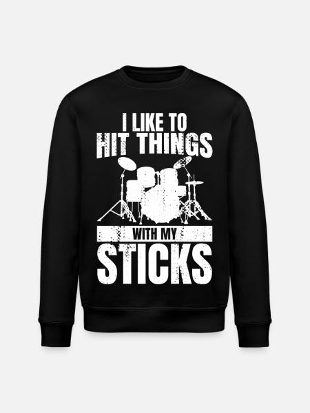 Funny Drummer Joke - Stanley/Stella ROLLER Unisex Organic Sweatshirt - black