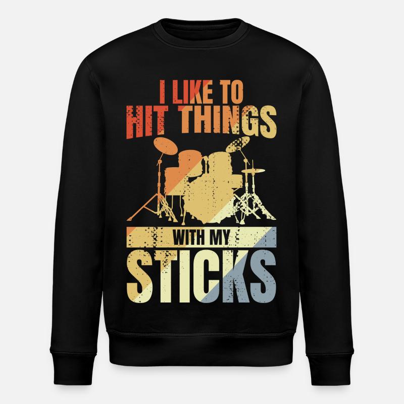 Drummer Joke - Stanley/Stella ROLLER Unisex Organic Sweatshirt - black