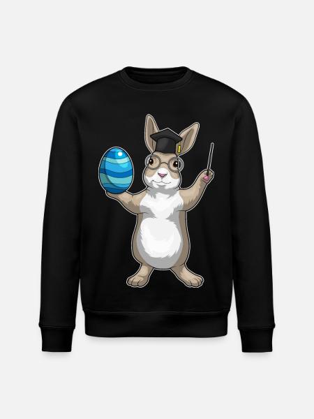 Bunny Easter Teacher - Stanley/Stella ROLLER Unisex Organic Sweatshirt - black