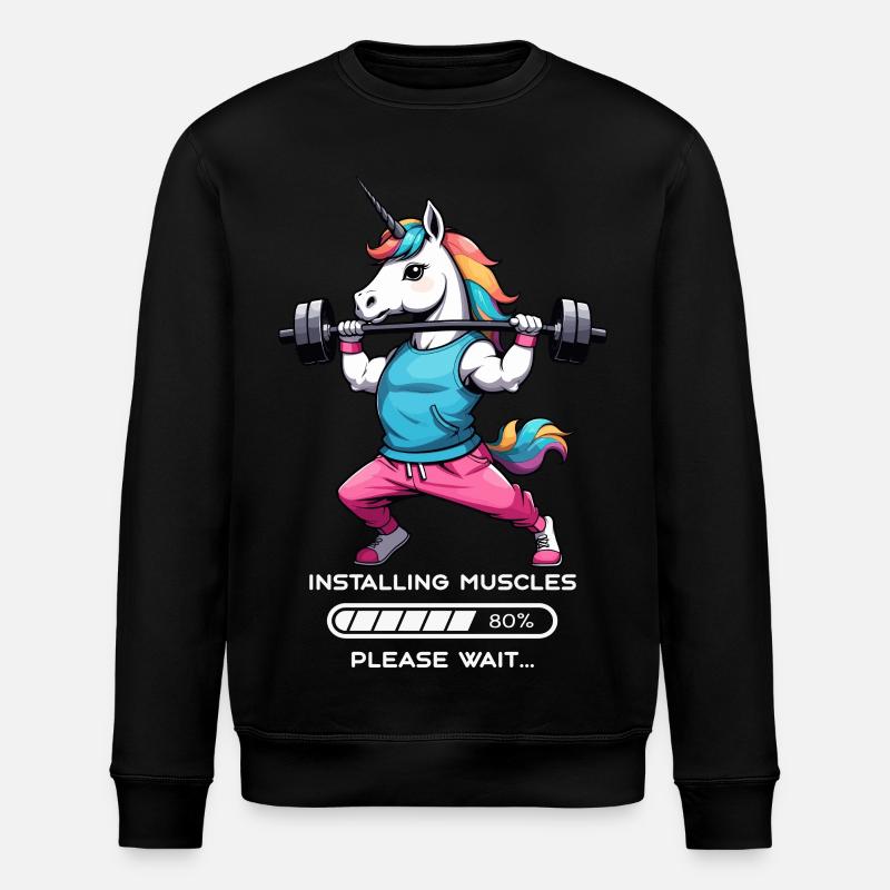 Licorne bodybuilder - Sweat bio ROLLER Stanley/Stella Unisexe - noir