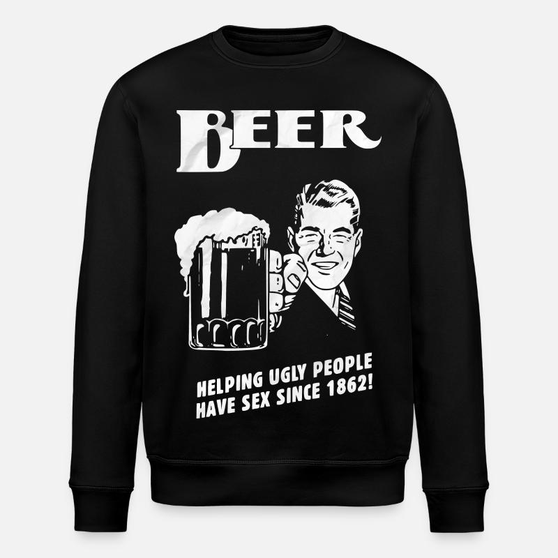 Bierheld Retrohumor Shirt - Stanley/Stella Unisex Bio-Sweatshirt ROLLER - Schwarz